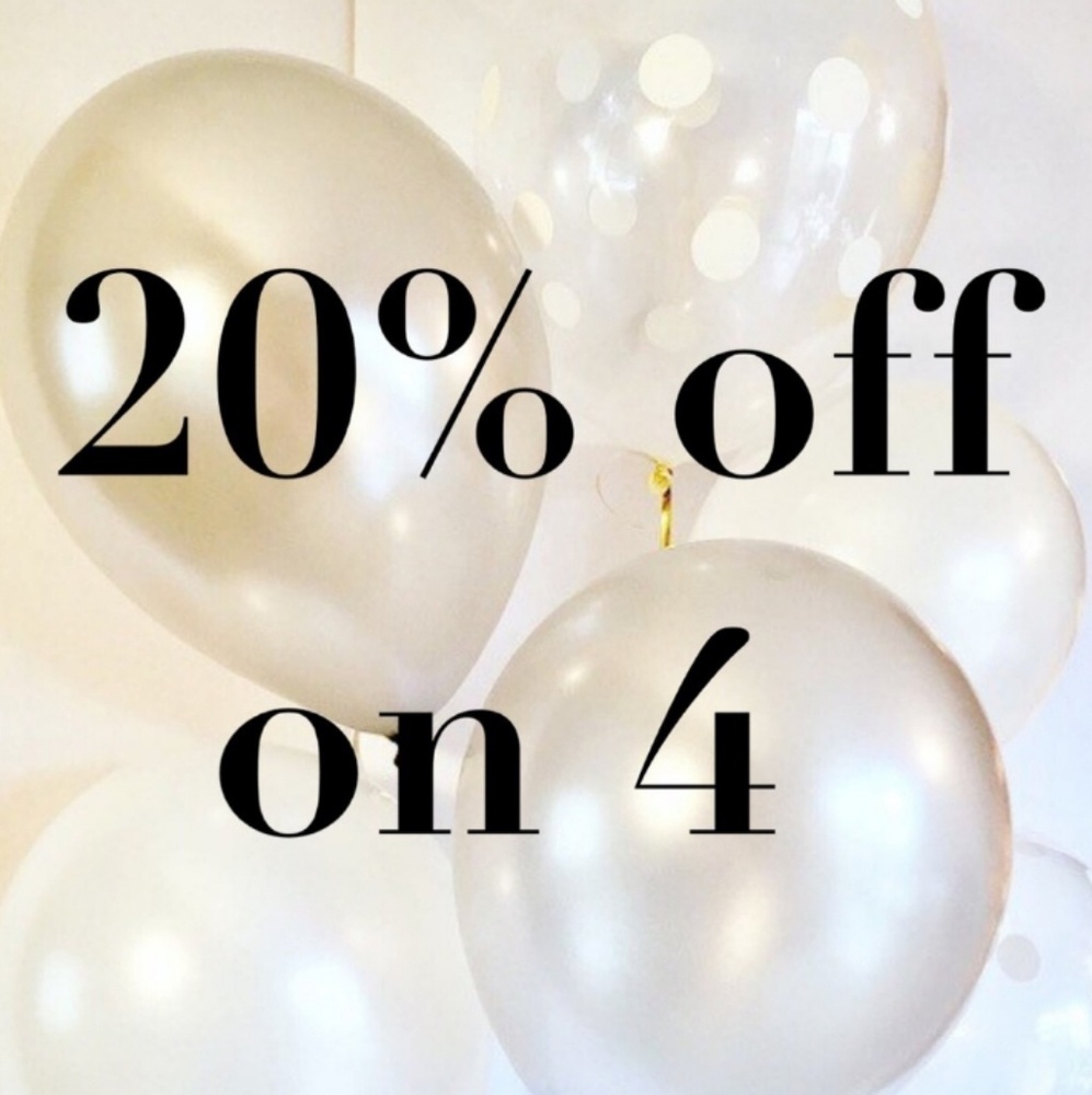 20% OFF BUNDLES OF 4!